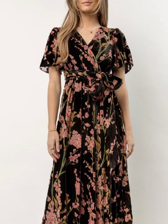 bohme Dresses & Skirts - Women’s Bohme Jada Velvet Floral Maxi Dress Black Size S